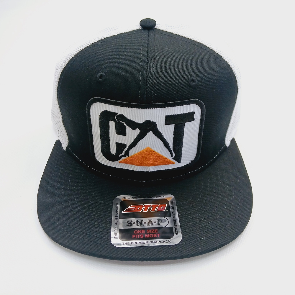 Caterpillar Black and White Snapback Cap